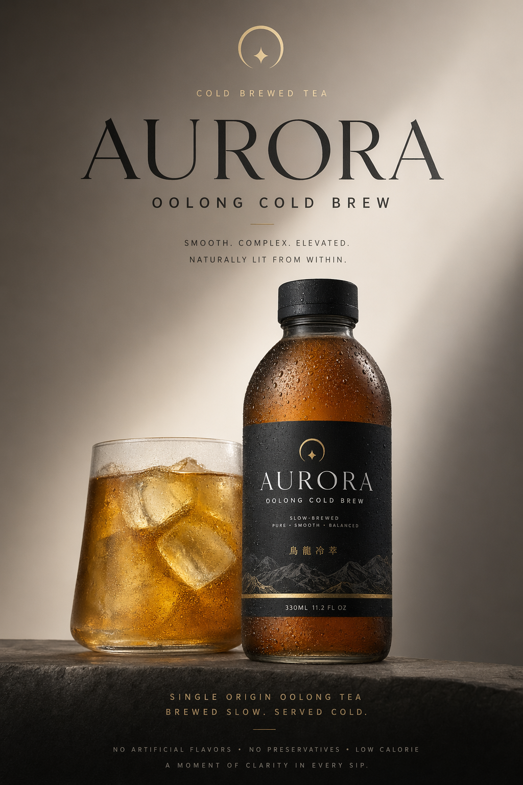 Vertical cold-brew tea poster template