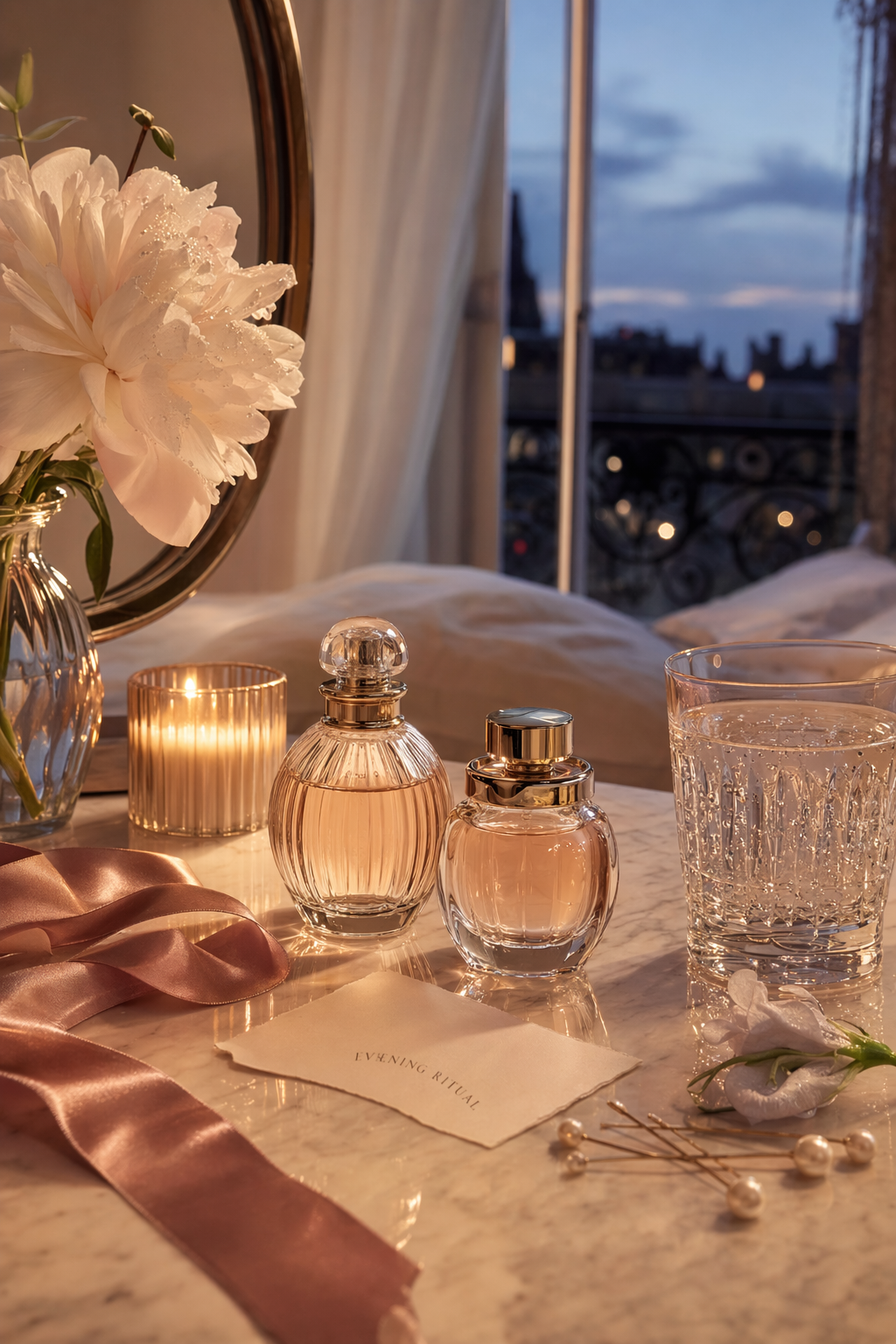 Boutique fragrance evening ritual template