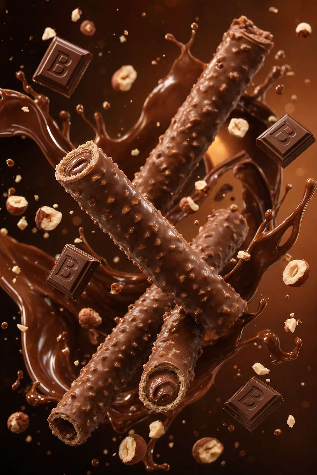 Floating chocolate wafer campaign template