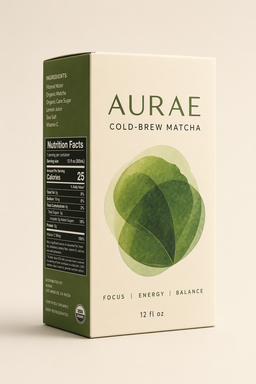 Premium three-quarter product box packshot template