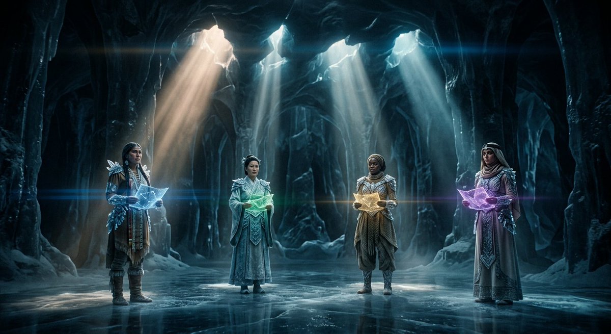 Photorealistic ice cathedral campaign concept